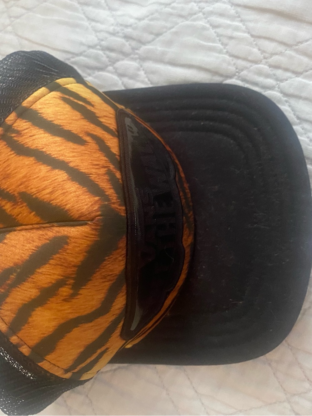 Vans Orange and Black Tiger Print Trucker Hat